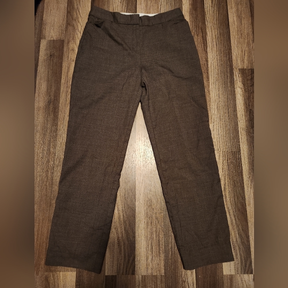 Liz Claiborne Brown Straight-Leg Trousers